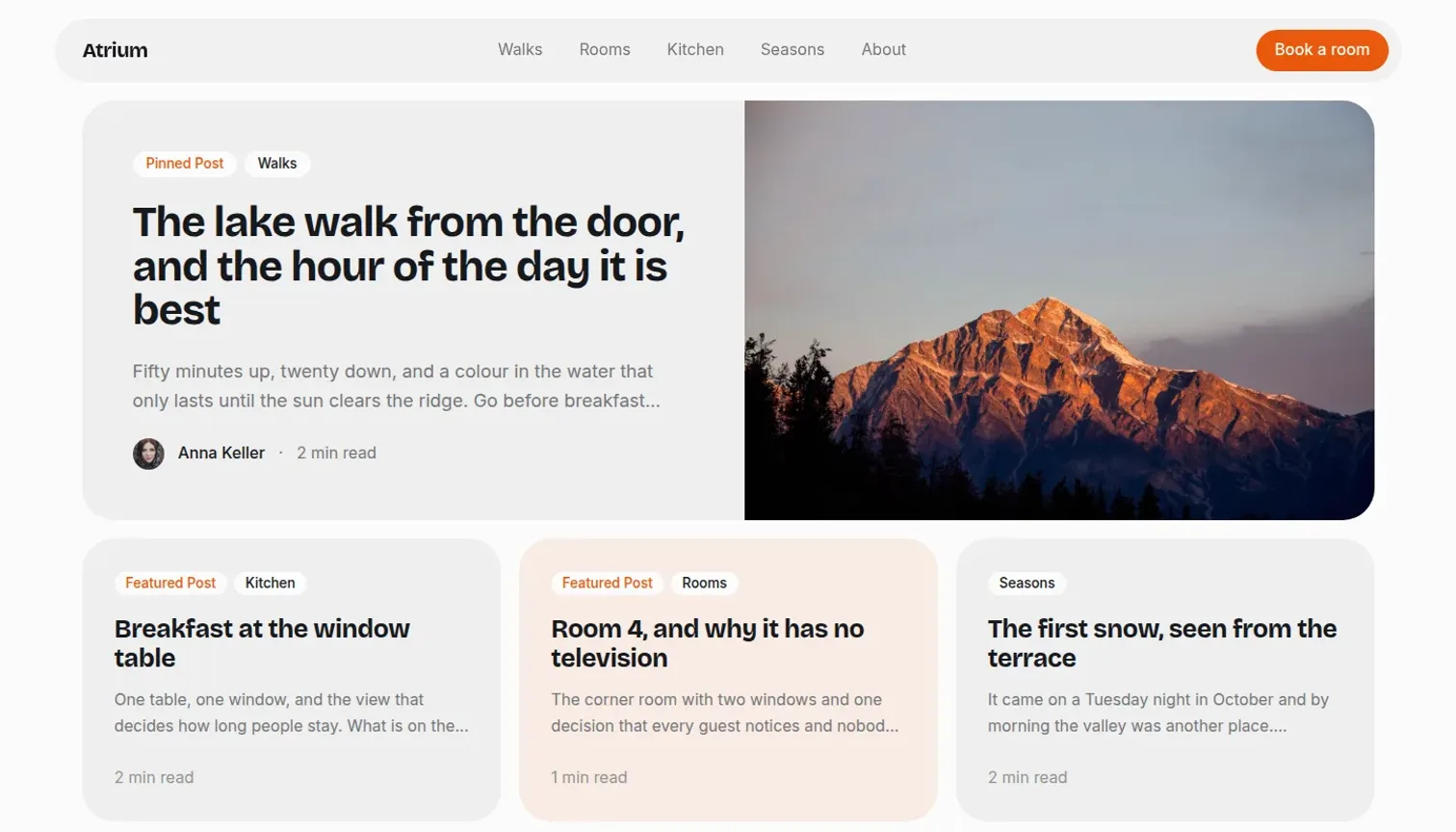 Superblog: Atrium template, front page