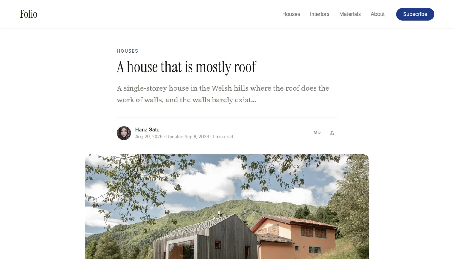 Superblog: Folio template, a post