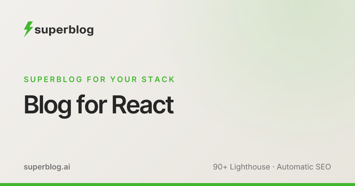 Blog for React Apps | Superblog Blogging Platform | Superblog