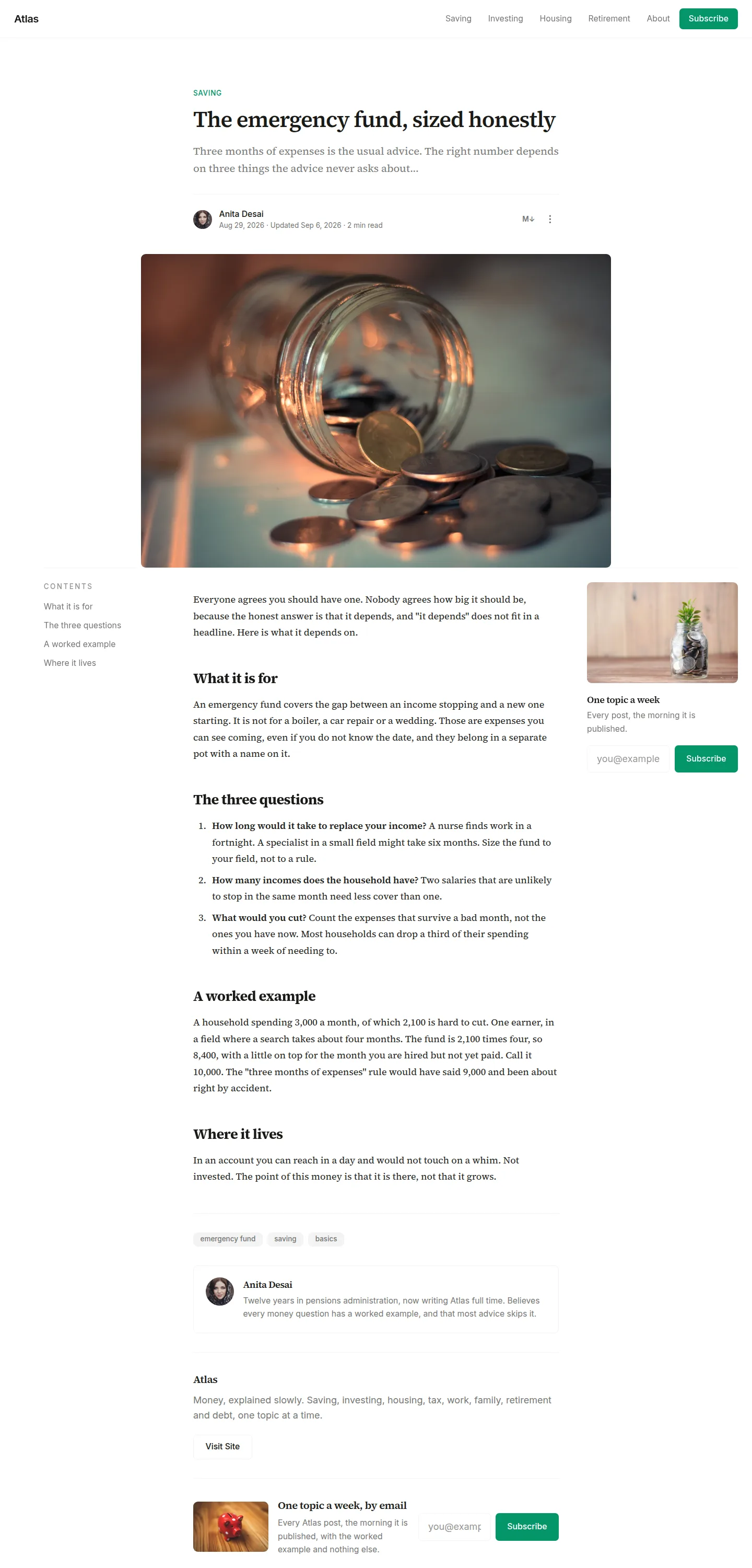 atlas post page in light mode