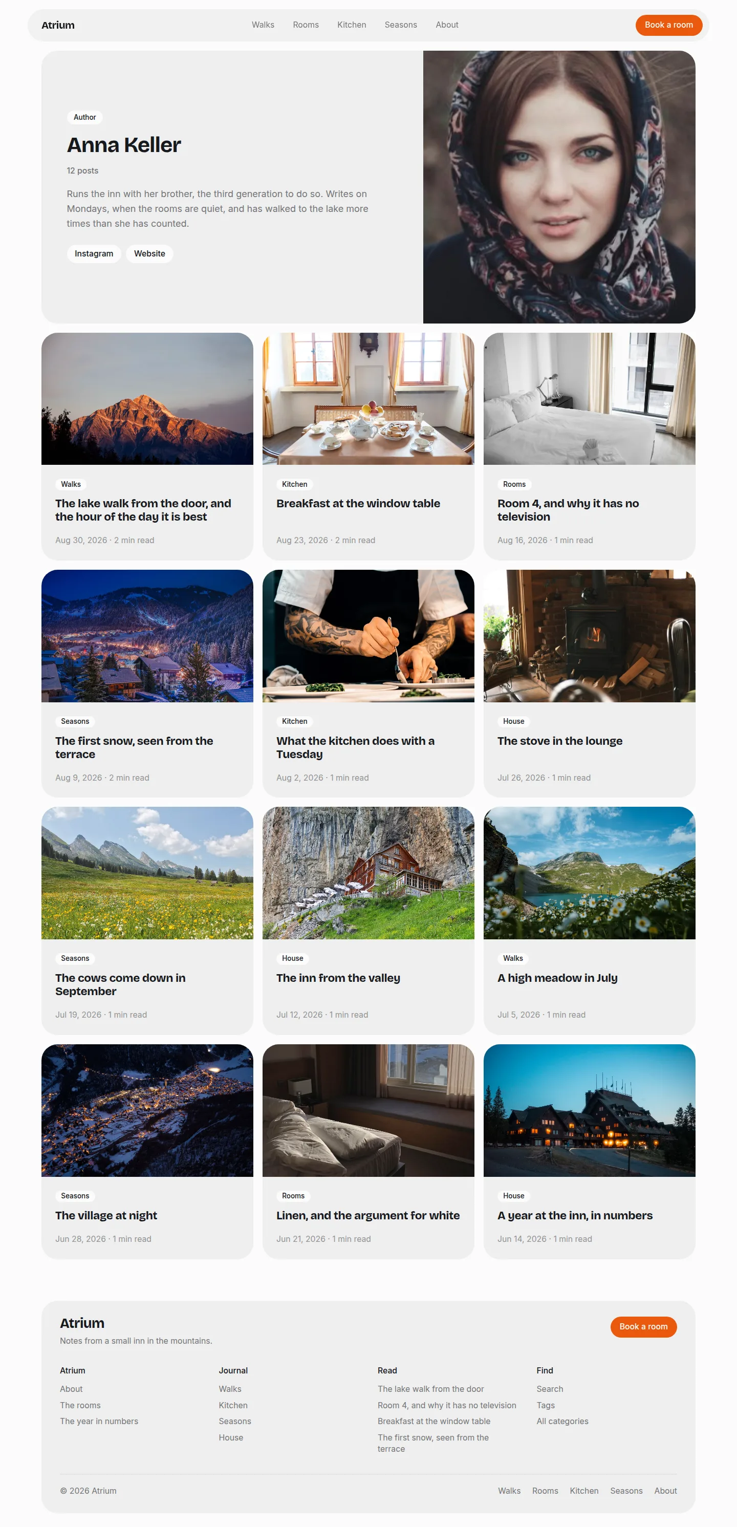 atrium author page in light mode