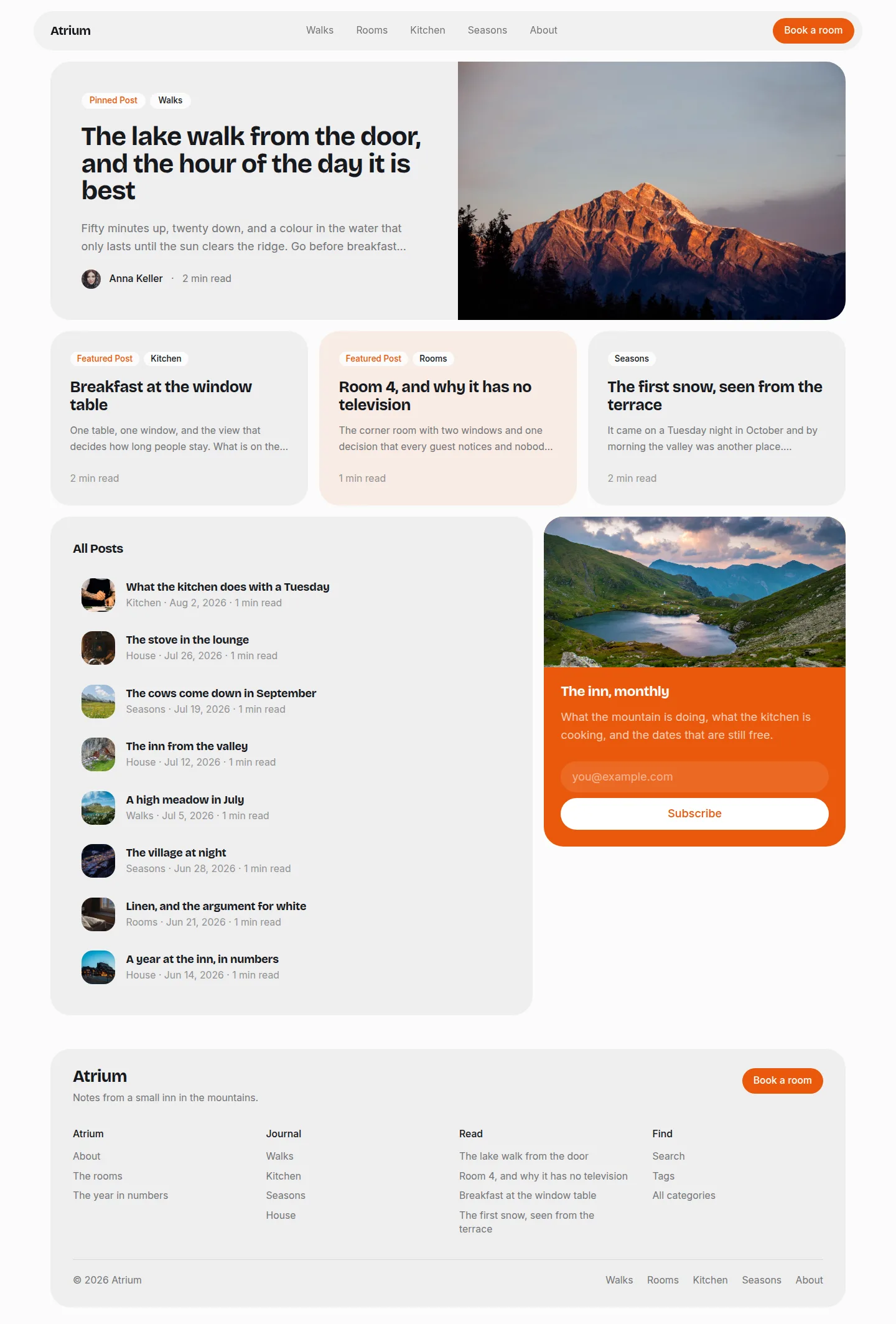 atrium front page in light mode
