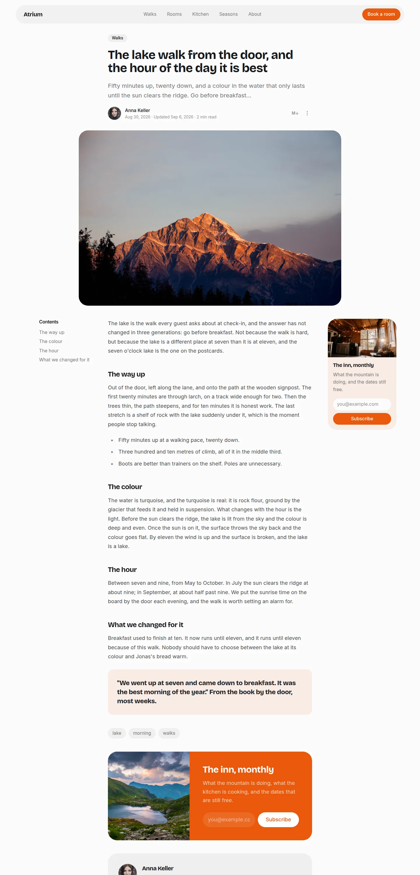 atrium post page in light mode