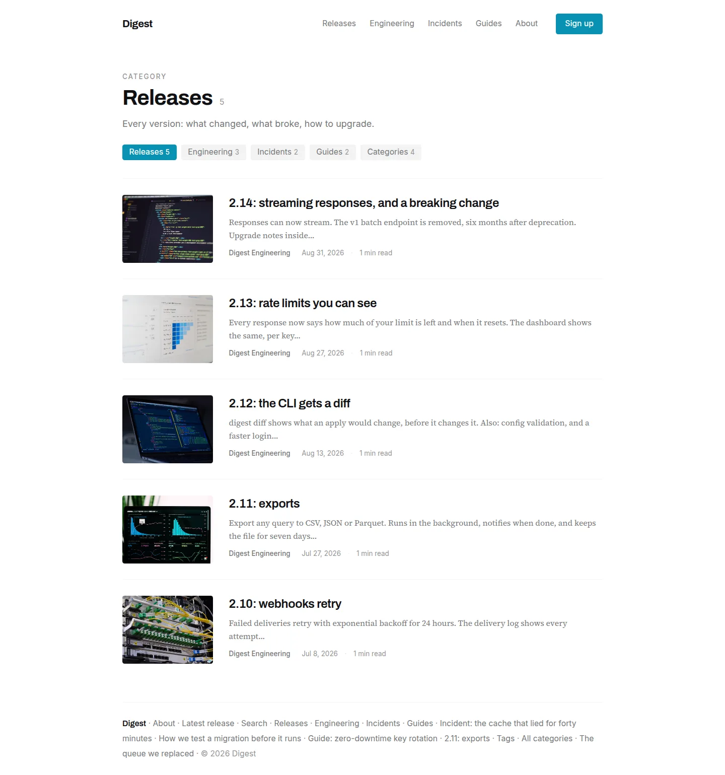 digest category page in light mode