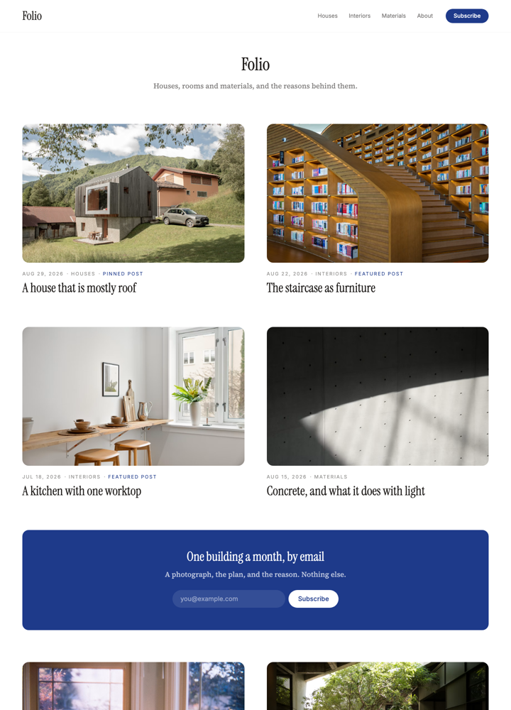 folio template