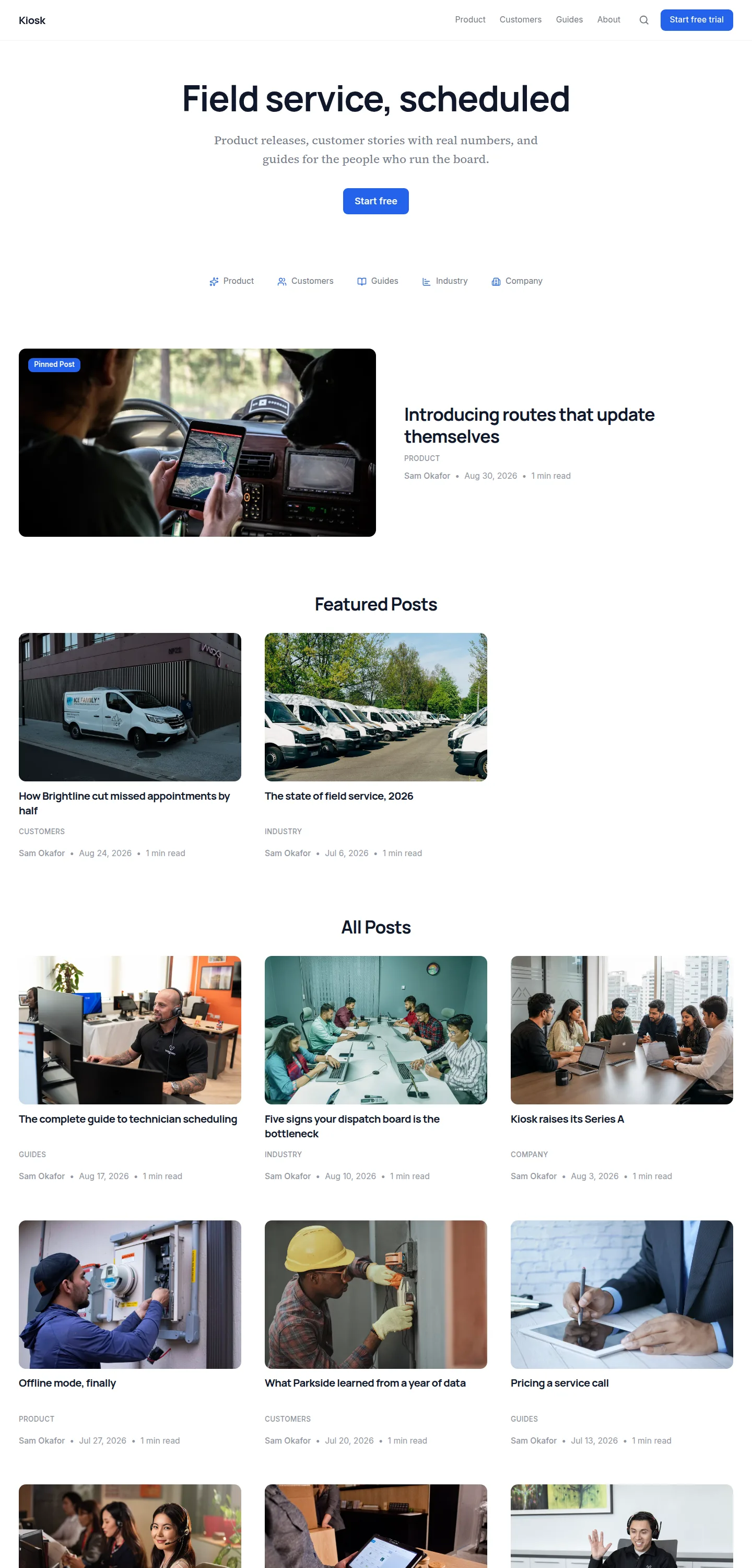 kiosk front page in light mode