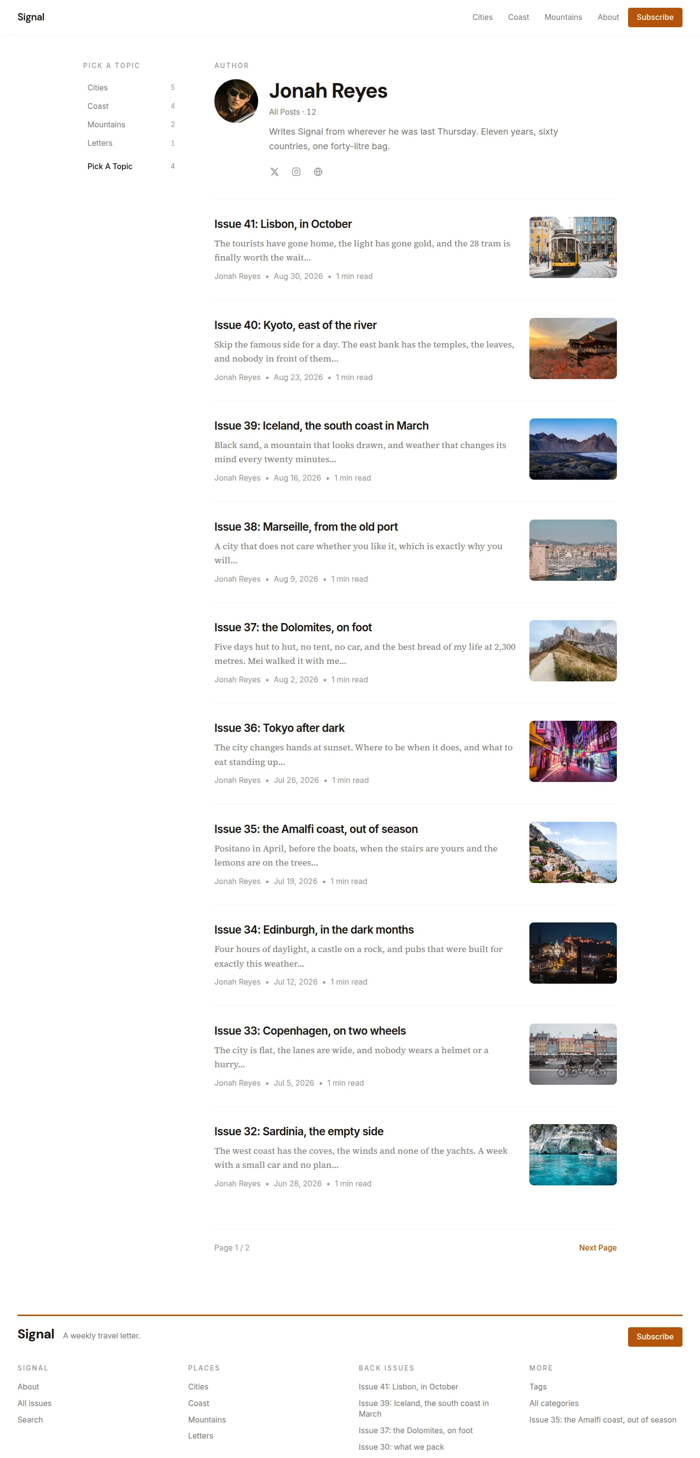 signal author page in light mode